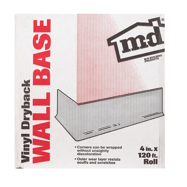 M-D Building Products M-D Building Products 4 in. H X 0.08 in. W X 120 ft. L Dry Back Silver Gray Vinyl Wall Base 75499 - main